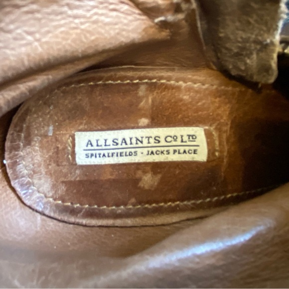 All Saints Brown Leather Bonny Boot with Fringe - Picture 2 of 8